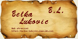 Belka Luković vizit kartica